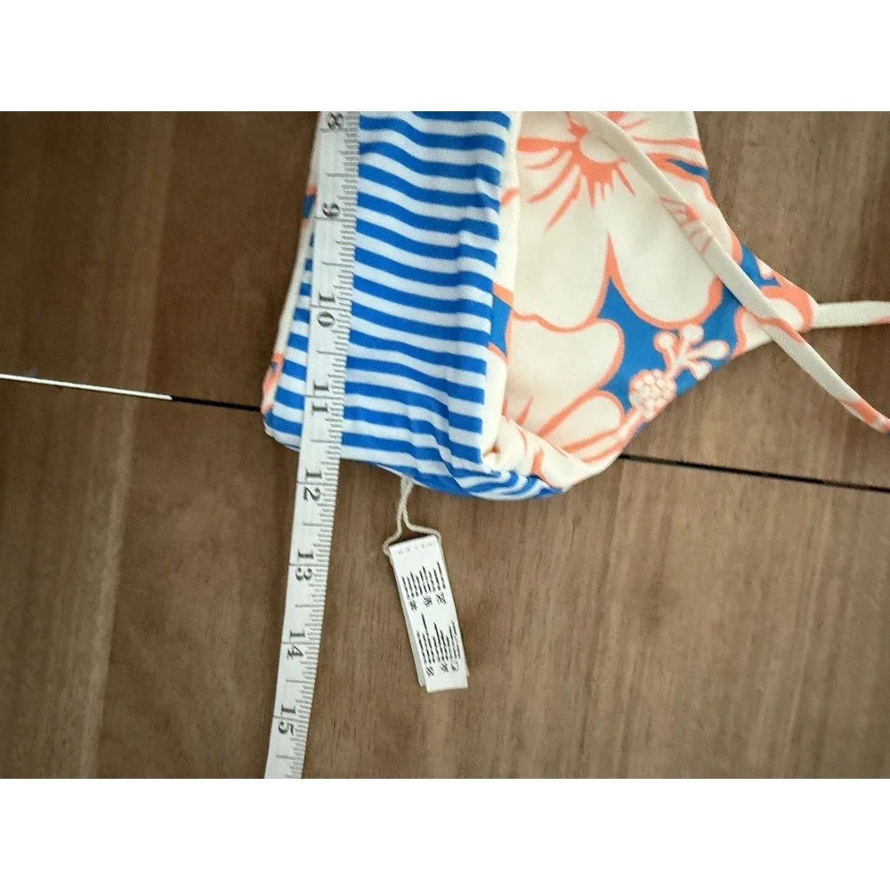 Maaji Reversible Bikini Top Girls Size 14 Floral Stripe Swim Top NWT MSRP $58